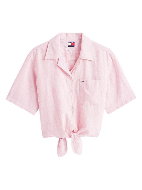 Camicetta donna rosa misto lino Tommy Jeans | DW0DW20286TH3